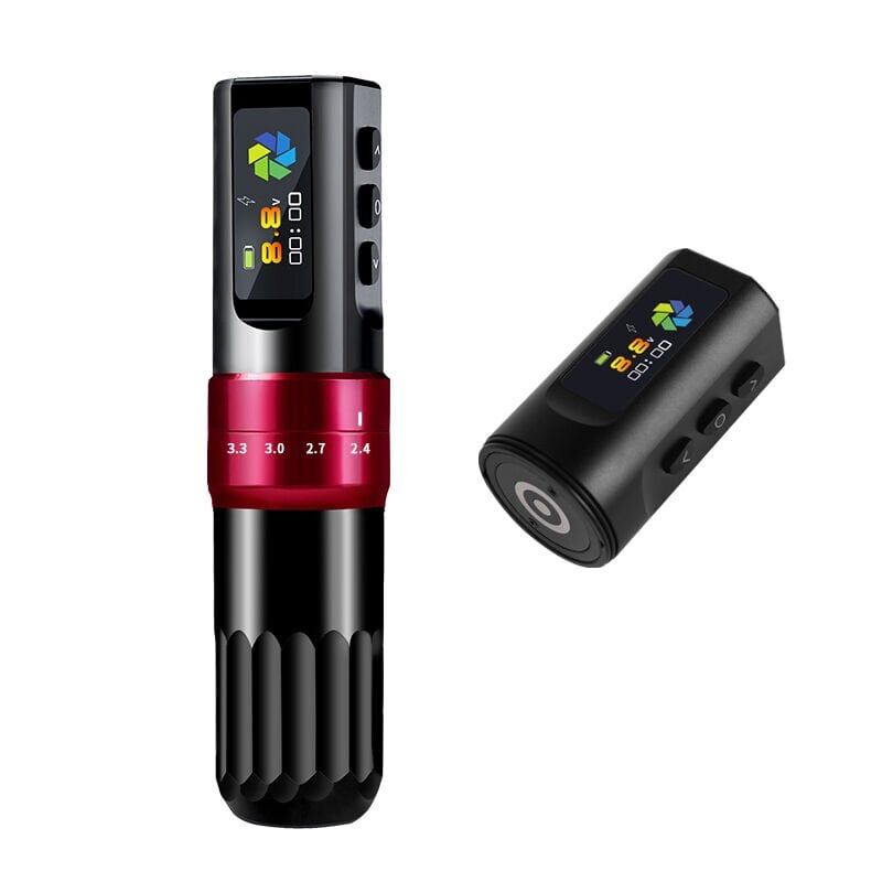 SHOTS-F3 SARJLI ROTARY PEN DÖVME MAKİNESİ-KIRMIZI