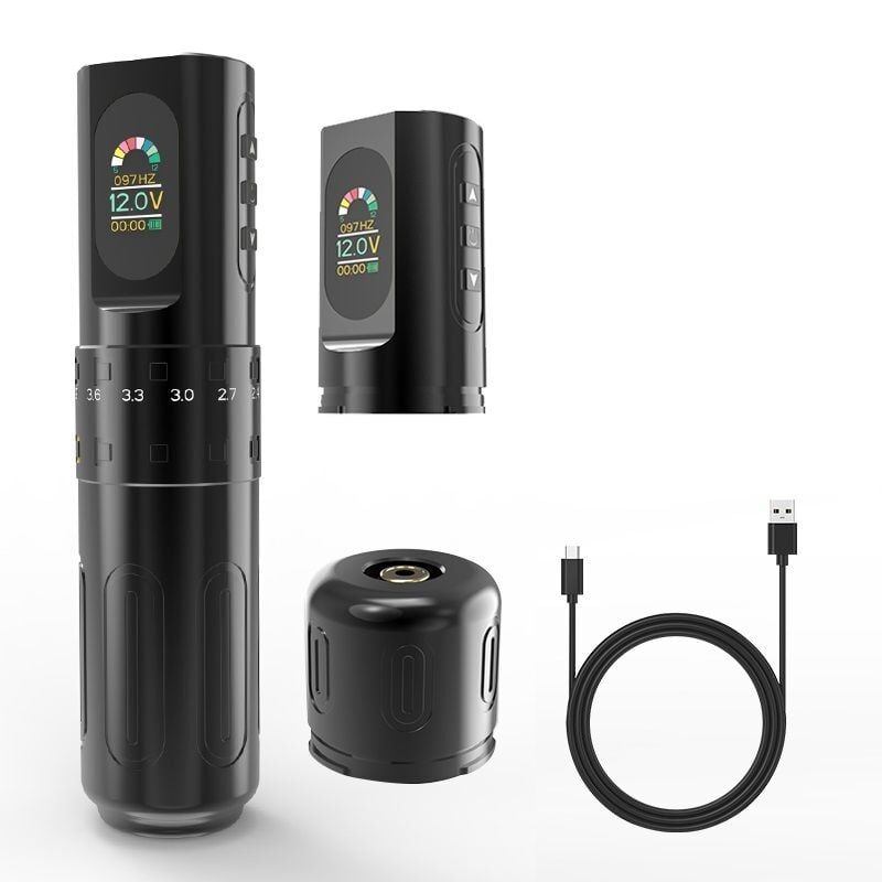 SHOTS-F8 SARJLI ROTARY PEN DÖVME MAKİNESİ-SİYAH