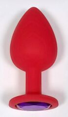 SİLİKON ANAL PLUG KIRMIZI KÜÇÜK BEYAZ TAŞ