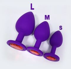 SİLİKON ANAL PLUG MOR KÜÇÜK BEYAZ TAŞ