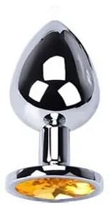 ÇELİK ANAL PLUG ORTA BOY ORANJ TAŞ