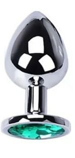 ÇELİK ANAL PLUG ORTA BOY YEŞİL TAŞ