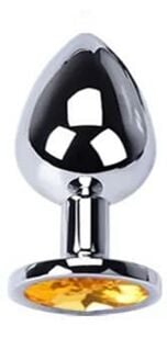 ÇELİK ANAL PLUG KÜÇÜK BOY SARI TAŞ